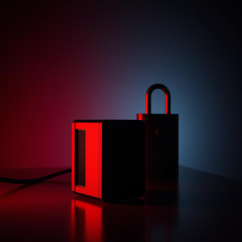 A dramatic chiaroscuro contrast between a sleek, modern VPN subscription and a plain, free VPN service. The paid VPN appears in the foreground, illuminated by warm, directional lighting that highlights its elegant, metallic chassis. In the shadowy background, the free VPN service is obscured, its generic, plastic casing barely visible. The composition conveys a sense of premium quality and security for the paid option, while the free VPN seems inferior and unimpressive. The atmospheric lighting and moody, high-contrast look evoke a sense of importance and decision-making around the VPN choice.